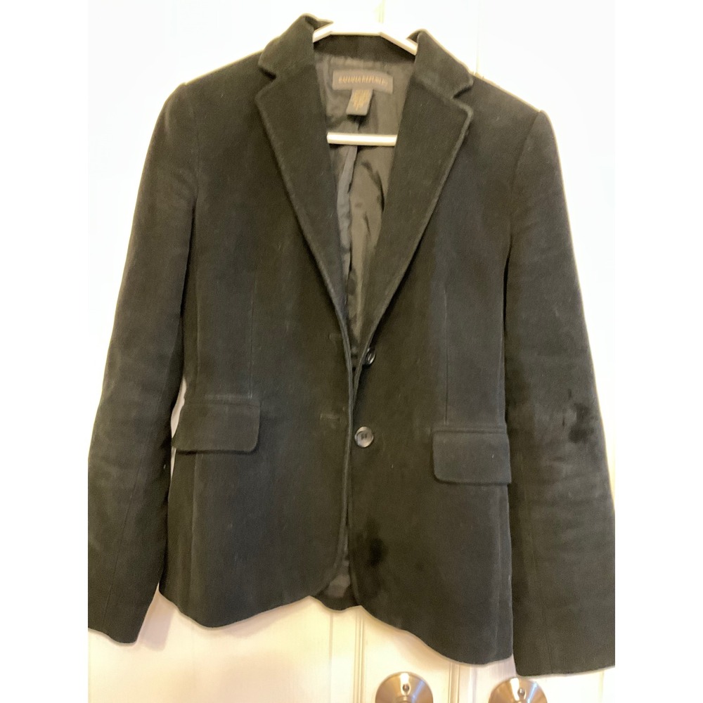 Banana Republic Vintage 2002 Black Cotton Moleskin Blazer Jacket Womens 2